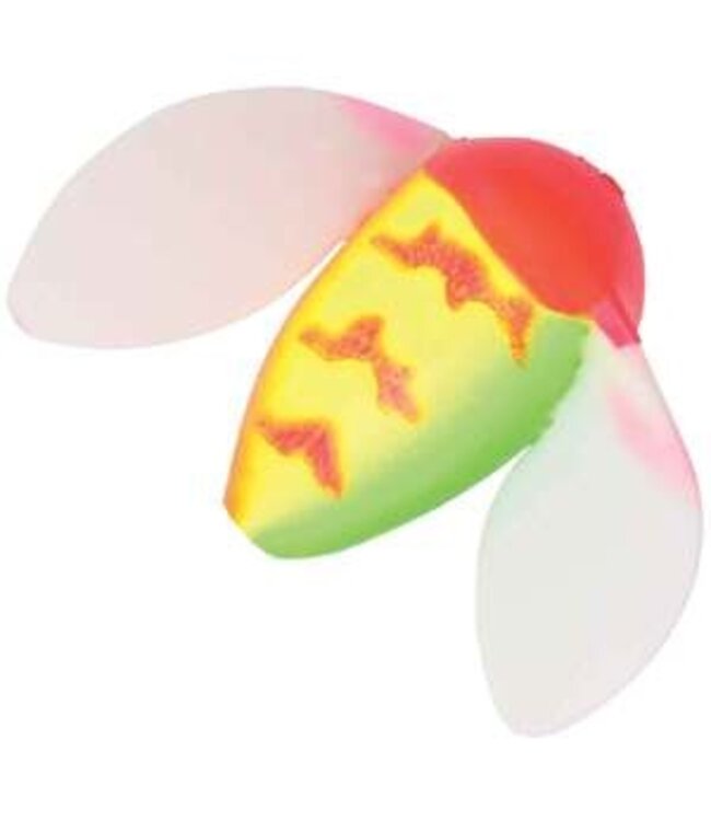 SPIN N GLO   1-1/4"  YELLOW FL RED DOT