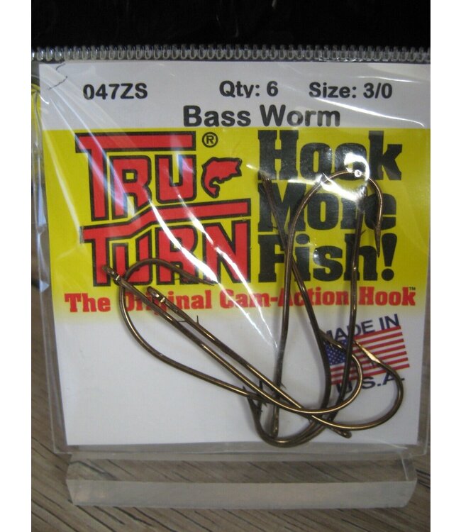 TRU-TURN BASS WORM HOOK BRONZE SZ 4/0 5/CD