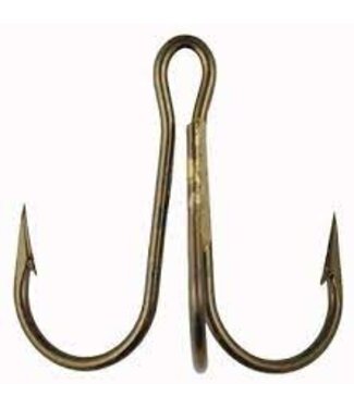 Addya Outdoors Inc. ADDYA OPEN EYE, SPLIT SHANK, CLIP-IN BRONZE TREBLE HOOKS, X STRONG BRONZE SZ 4 5PK