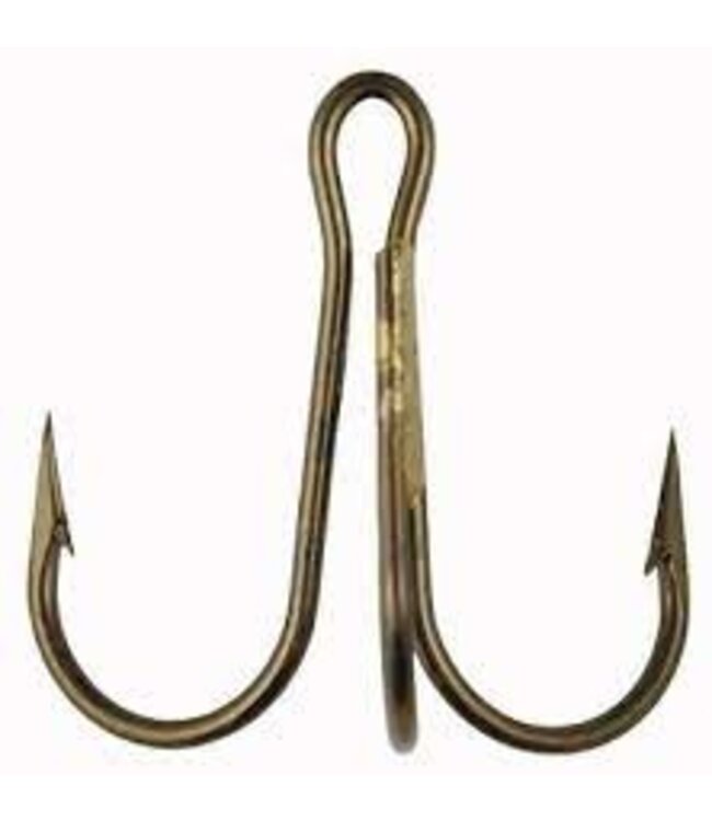 Addya Outdoors Inc. ADDYA OPEN EYE, SPLIT SHANK, CLIP-IN BRONZE TREBLE HOOKS, X STRONG BRONZE SZ 4 5PK