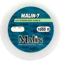 MALIN 7-STRAND STAINLESS STEEL WIRE 30# 1000ft BRITE 1x7 .015 DIAMETER
