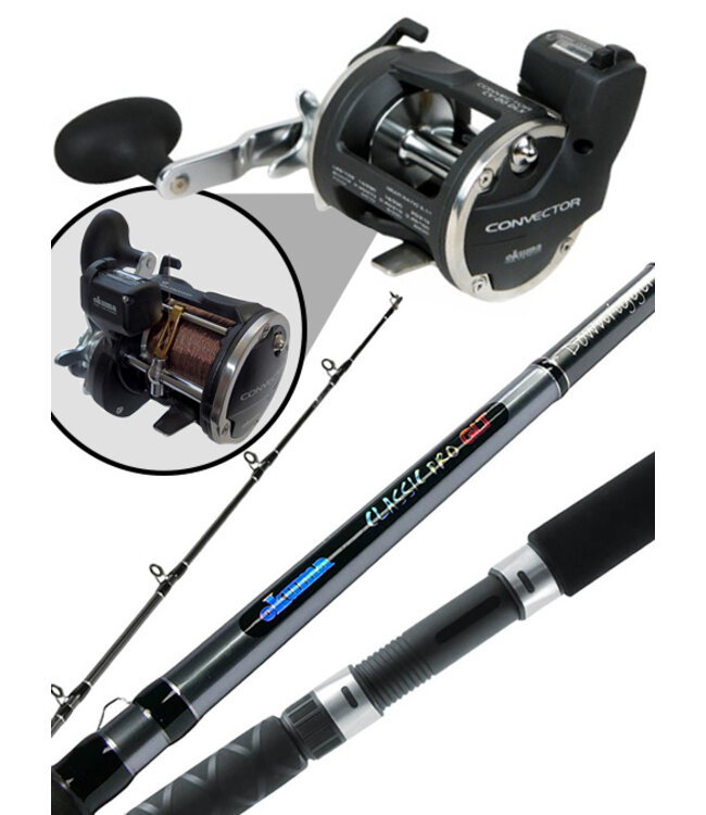OKUMA FISHING TACKLE CORP. COMBO:  OKUMA CLASSIC PRO ROD  / OKUMA CONVECTOR 30DS W/30LB TROLLING WIRE