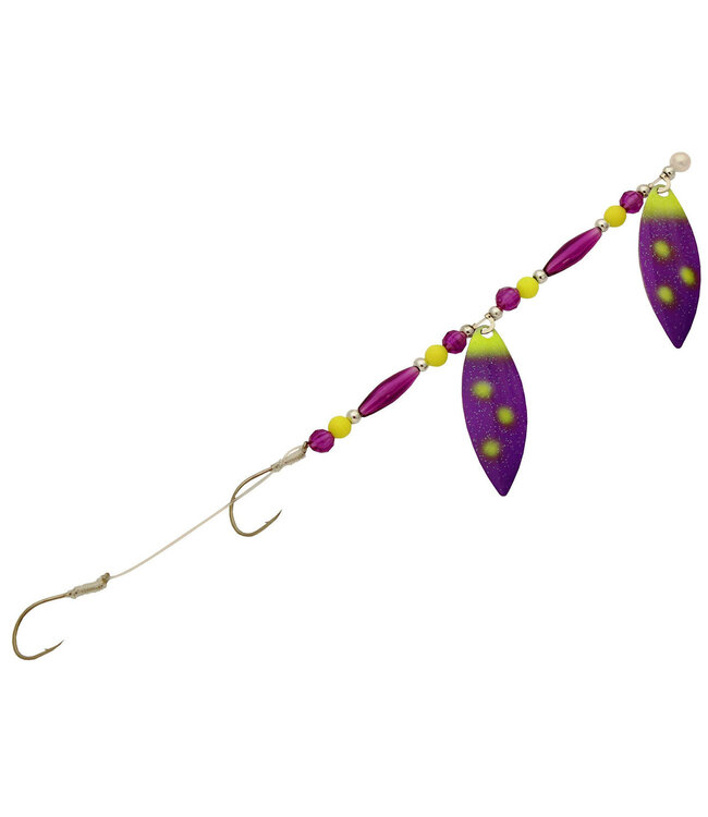 Three D Worm Harness THREE-D WORM HARNESS SILVER BLDS/GREEN&SILVER CHIPTAPE, #4 TANDEM WILLOWLEAF