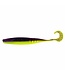 BIG BITE BAITS JOINTED JERK MINNOW CURL TAIL 3.75" PURPLE GLITTER/OPAQUE CHARTREUSE TAIL (10 Pack)