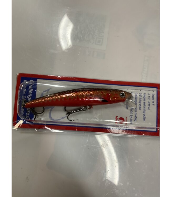 Challenger Lures JL120-T10 CHALLENGER JR. MINNOW 3-1/2” 5/16 OZ COPPER ORANGE SPLASH