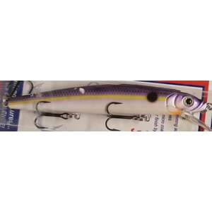Challenger Plastic Products EG033-T25F  CHALLENGER MINNOW 4-1/2” 3/8 OZ  PUR CHART STRIPE WHT BELLY