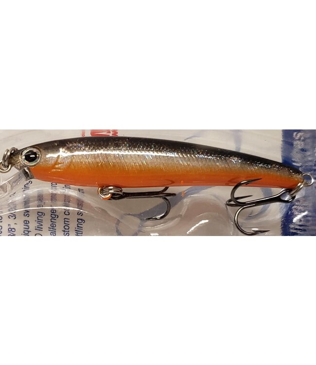Challenger Lures JL034-010 CHALLENGER MICRO FLOATING MINNOW 2-3/8” 3/32 OZ SIL/OR BELLY/BLK BACK