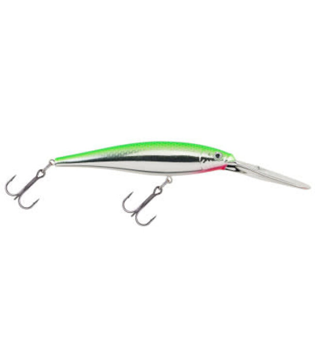 PURE FISHING BERKLEY FLICKER MINNOW SZ 7  3" 1/4 OZ DEPTH 14'-17' LIME CHROME