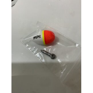 Sheffield Fishing Products SHEFFIELD WEIGHTED FOAM FLOATS X-SMALL 1.25" ORANGE / WHITE WITH REMOVABLE LEAD PEG