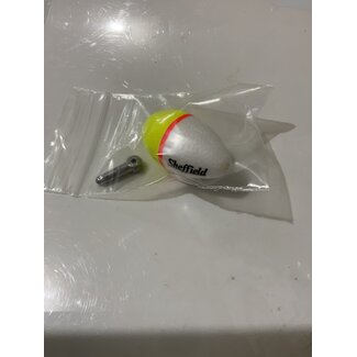Sheffield Fishing Products SHEFFIELD WEIGHTED FOAM FLOATS SM 1.5" CHART / WHITE  WITH REMOVABLE LEAD PEG