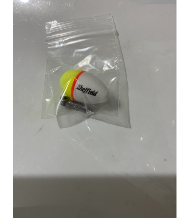 Sheffield Fishing Products SHEFFIELD WEIGHTED FOAM FLOATS X-SMALL1.25" CHART / WHITE  WITH REMOVABLE LEAD PEG