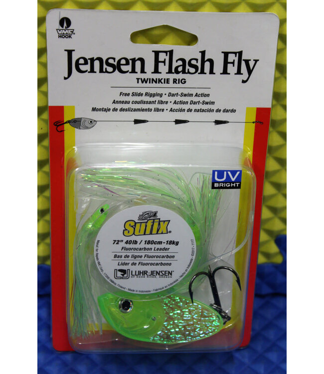 LUHR JENSEN JENSEN FLASH FLY TWINKIE RIG FISH CANDY UV CHARTREUSE