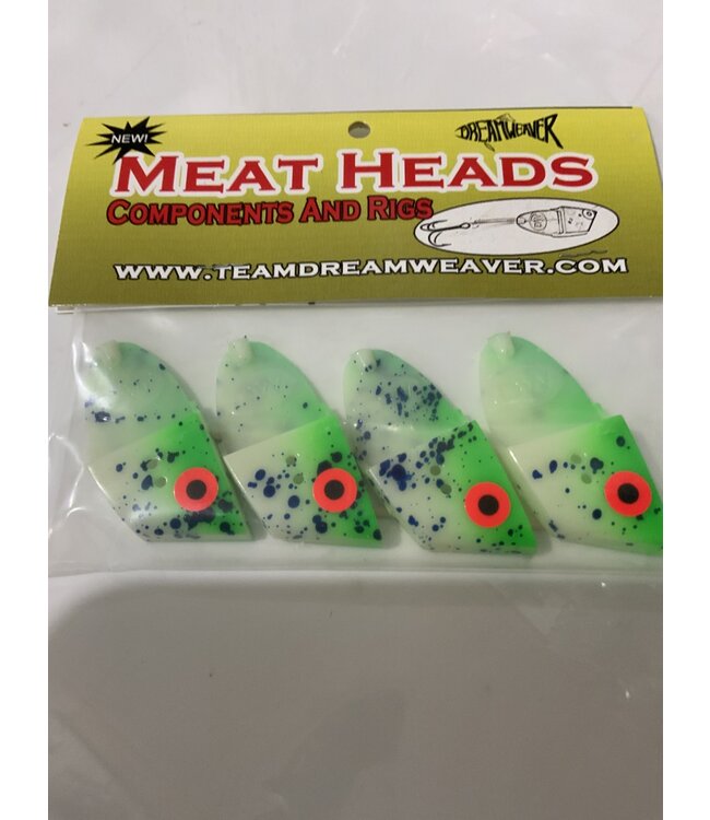 DREAMWEAVER LURE COMPANY CBH522 CUT BAIT HEAD GREEN SPLATTER GLOW