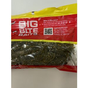 Big Bite Baits, Inc. (TUB3565) 3.5" SALT TUBE GREEN PUMPKIN/BLACK ORANGE FLAKE