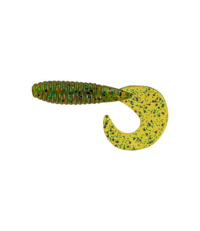 (FG303) BIG BITE BAITS 3" FAT GRUB PUMPKIN PEPPER GREEN