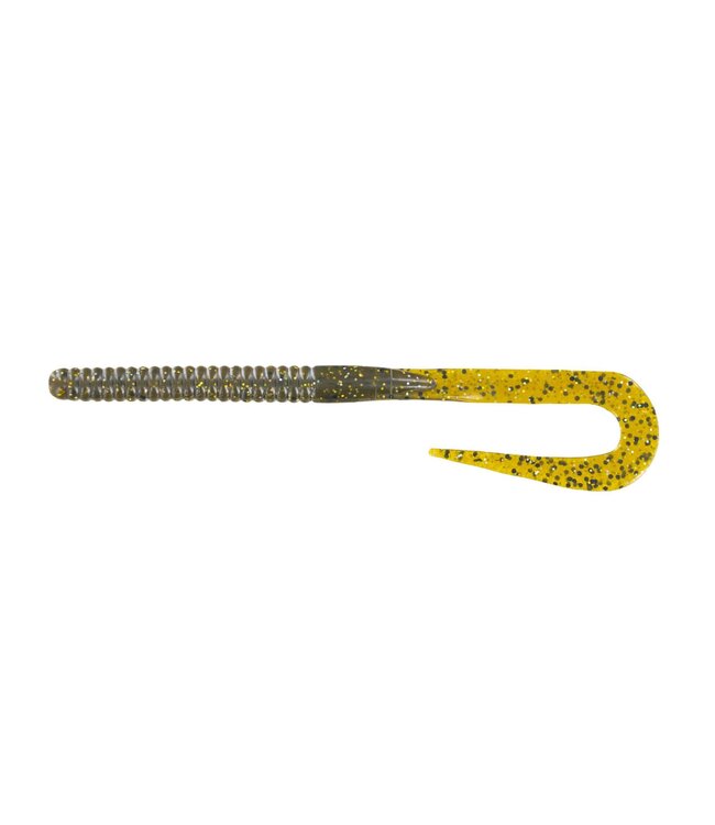 (7B2-01) BIG BITE BAITS 7" BABY B2 WORM GREEN PUMPKIN MAGIC