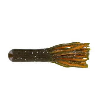 (SSTUB35-03) BIG BITE BAITS 3.5" TOUR TUBE GREEN PUMPKIN/ORANGE FIRETAIL