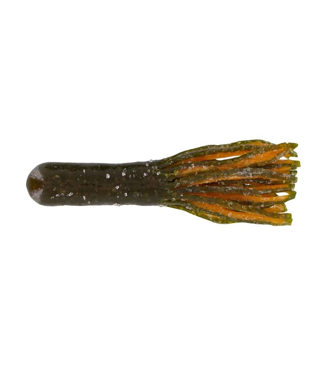 (SSTUB35-03) BIG BITE BAITS 3.5" TOUR TUBE GREEN PUMPKIN/ORANGE FIRETAIL