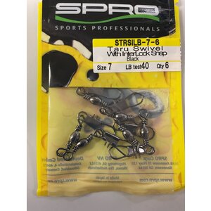 Spro Corp. SPRO TARU SWIVEL W/INTERLOCK SNAP SZ 7  (40 LBS) NSB FINISH 6 PK