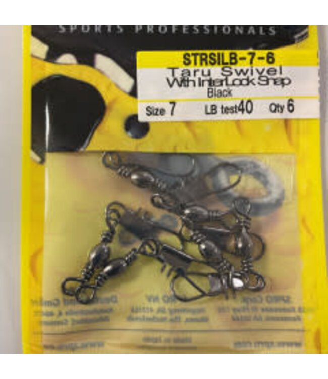 SPRO TARU SWIVEL W/INTERLOCK SNAP SZ 10 (30 LBS) NSB FINISH 7 PK