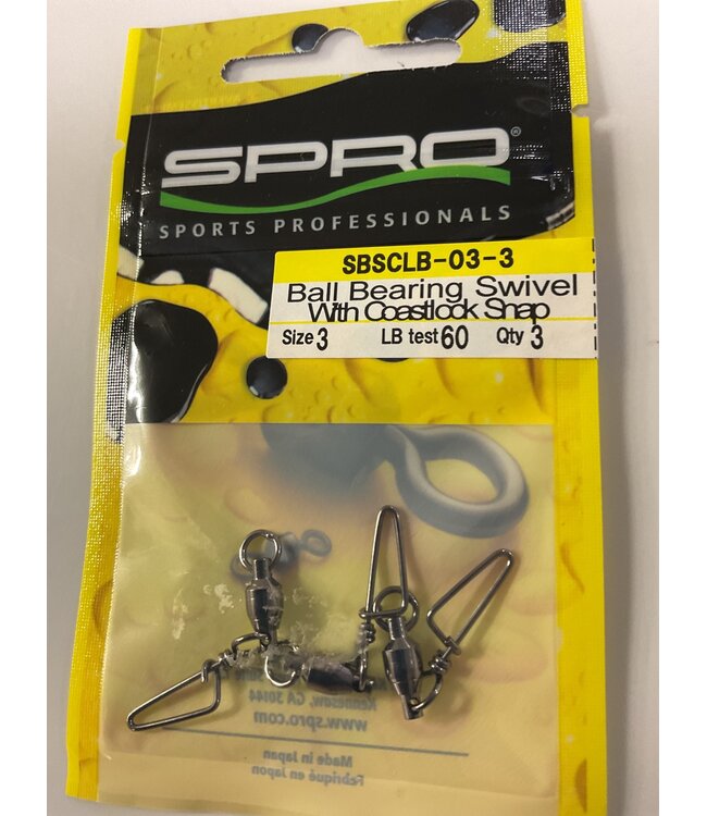 Spro Corp. SPRO BALL BEARING SWIVEL W/COASTLOCK SNAP SZ 3 (60LBS) 3 PK