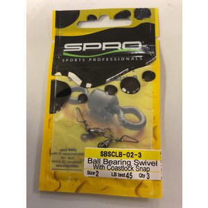 Spro Corp. SPRO BALL BEARING SWIVEL W/COASTLOCK SNAP SZ 2 (45LBS) 3PK