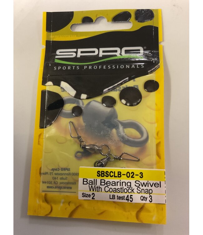 Spro Corp. SPRO BALL BEARING SWIVEL W/COASTLOCK SNAP SZ 2 (45LBS) 3PK