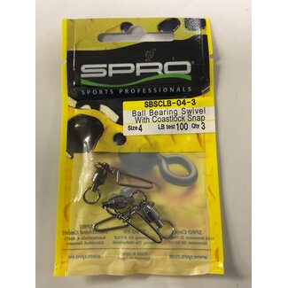 Spro Corp. SPRO BALL BEARING SWIVEL W/COASTLOCK SNAP SZ 4 (100 LBS) 3 PK