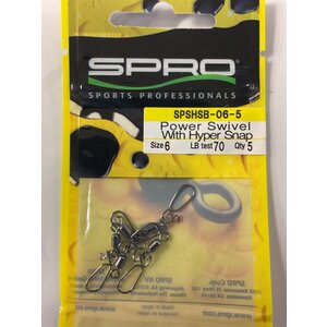 Spro Corp. SPRO POWER SWIVEL W/HYPER SNAP SZ 6 (70LBS) 5 PK