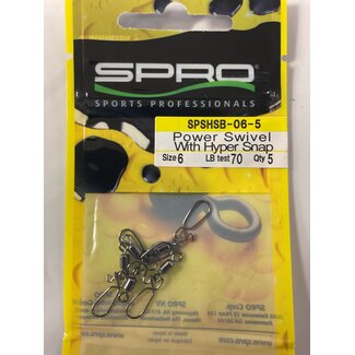 Spro Corp. SPRO POWER SWIVEL W/HYPER SNAP SZ 6 (70LBS) 5 PK