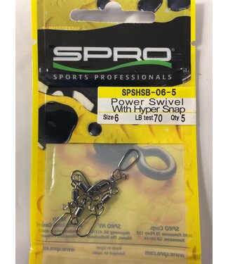 Spro Corp. SPRO POWER SWIVEL W/HYPER SNAP SZ 6 (70LBS) 5 PK
