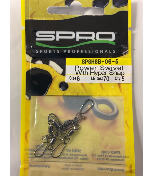 Spro Corp. SPRO POWER SWIVEL W/HYPER SNAP SZ 6 (70LBS) 5 PK