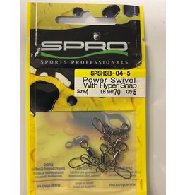 SPRO POWER SWIVEL W/HYPER SNAP SZ 4 (70 LBS)  5 PK