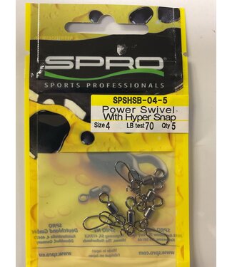 SPRO POWER SWIVEL W/HYPER SNAP SZ 4 (70 LBS)  5 PK
