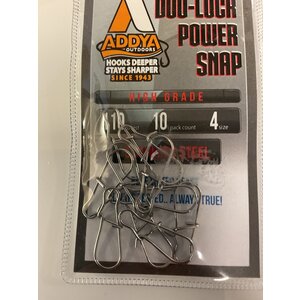 Addya Outdoors Inc. ADLS-SS-4-10 ADDYA STAINLESS STEEL DUO-LOCK SNAP 110 LBS SZ 4 10 PK