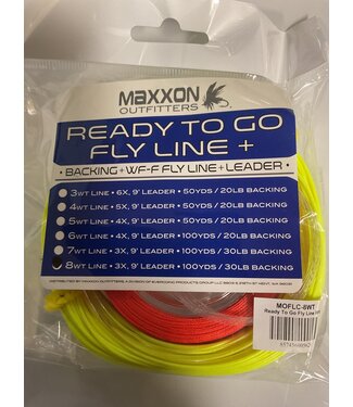 Maxxon Outfitters WF8F READY TO GO FLY LINE (BACKING + FLY LINE + LEADER)