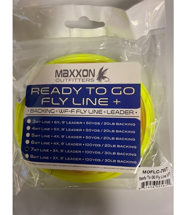 Maxxon Outfitters WF7F READY TO GO FLY LINE (BACKING + FLY LINE + LEADER)