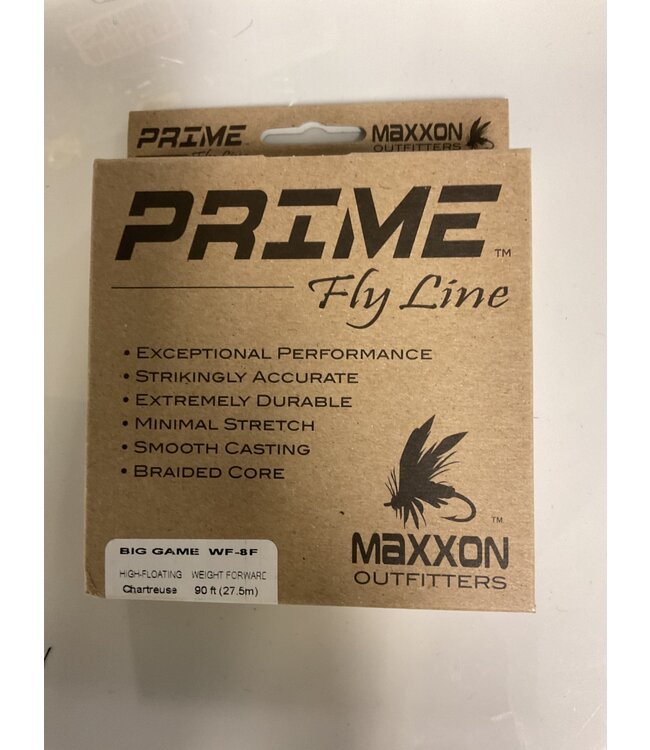 Maxxon Outfitters SP/WF-8F BIG GAME WF-8F PRIME FLY LINE HIGH FLOATING  90' CHARTREUSE