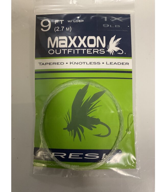 Maxxon Outfitters L-F1X-9 TAPERED LEADER 9 FT 'FRESH' 1X ( .010" DIA) / 9 LB