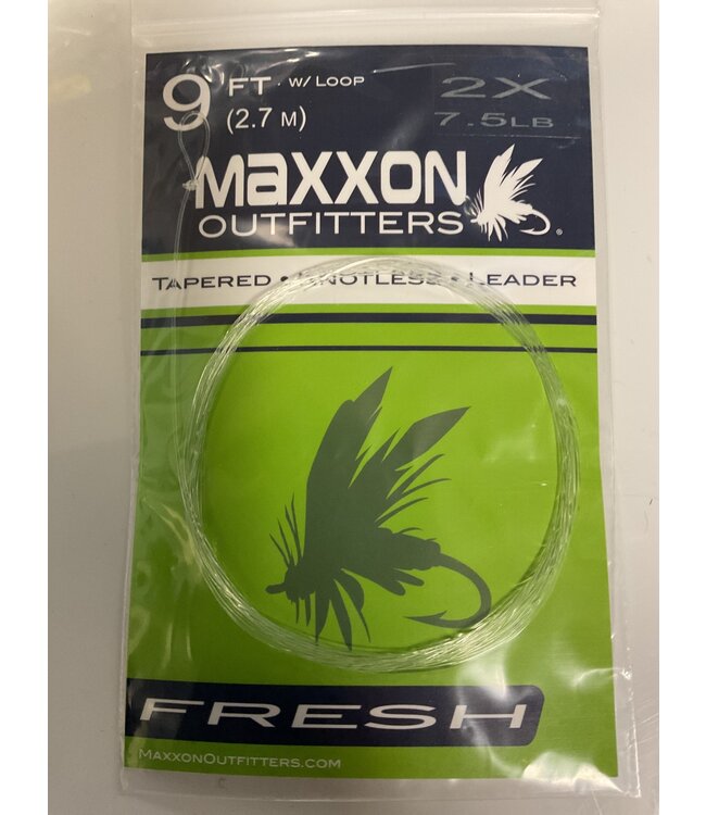 Maxxon Outfitters L-F2X-9 TAPERED LEADER 9 FT 'FRESH' 2X ( .009" DIA) / 7.5 LB