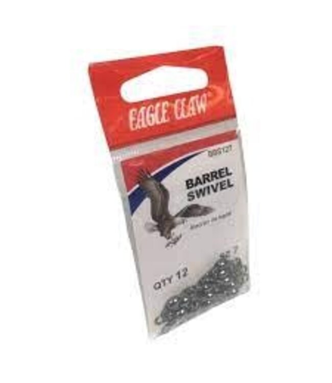 01112-012 EAGLE CLAW SZ 12 BLACK BARREL SWIVEL 12 PK
