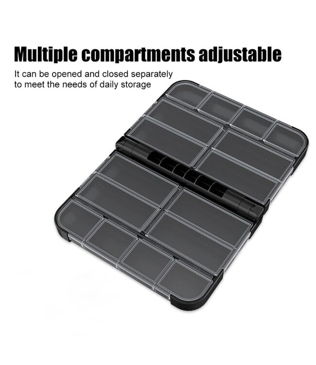 Sheffield Fishing Products SHEFFIELD RECTANGULAR POCKET BOX 12 COMPARTMENT 4"x4 5/8" (black)