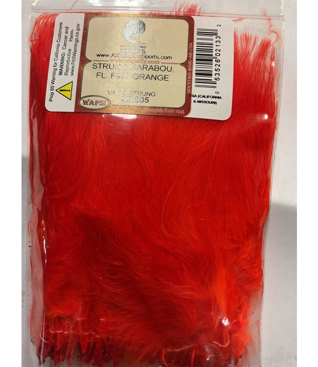 Wapsi (MB505) STRUNG MARABOU, FL. FIRE ORANGE