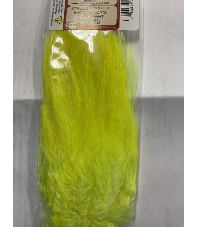 Wapsi (CSW502) STRUNG ROOSTER SADDLES LONG, FL.YELL/WHT