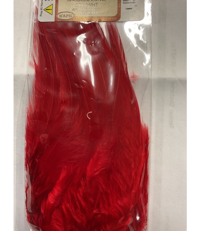 Wapsi (CSW056) STRUNG ROOSTER SADDLES LONG, RED/WHT