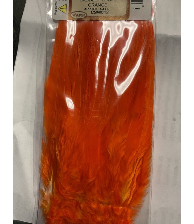 Wapsi (CSW012) STRUNG ROOSTER SADDLES LONG, ORANGE