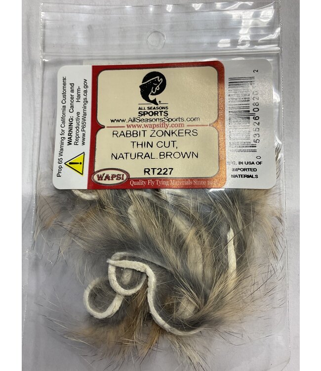 Wapsi (RT227) RABBIT ZONKERS THIN CUT, NATURAL.BROWN