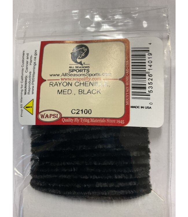 Wapsi RAYON CHENILLE, MED., BLACK C2100