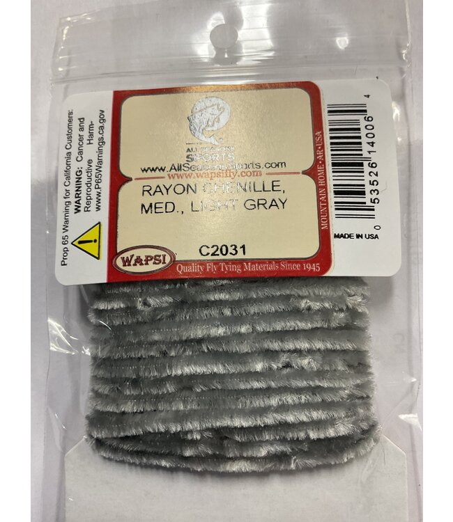 Wapsi RAYON CHENILLE, MED., LIGHT GRAY C2031