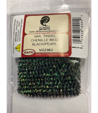 Wapsi VAR. TINSEL CHENILLE MED, BLACK/PEARL VG3363